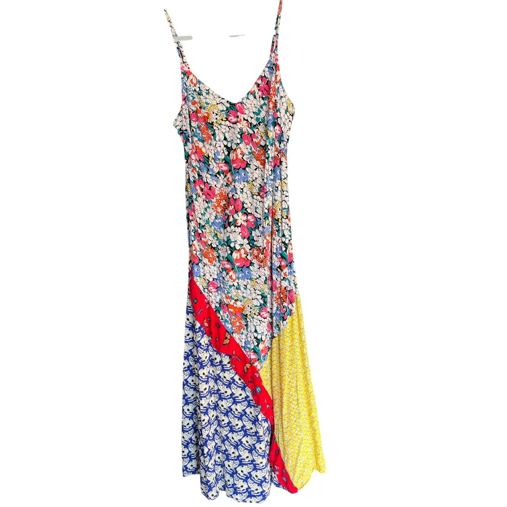 Anthropologie Conversations Patchwork Floral Cat Lemon Maxi Dress Small 52 of 52